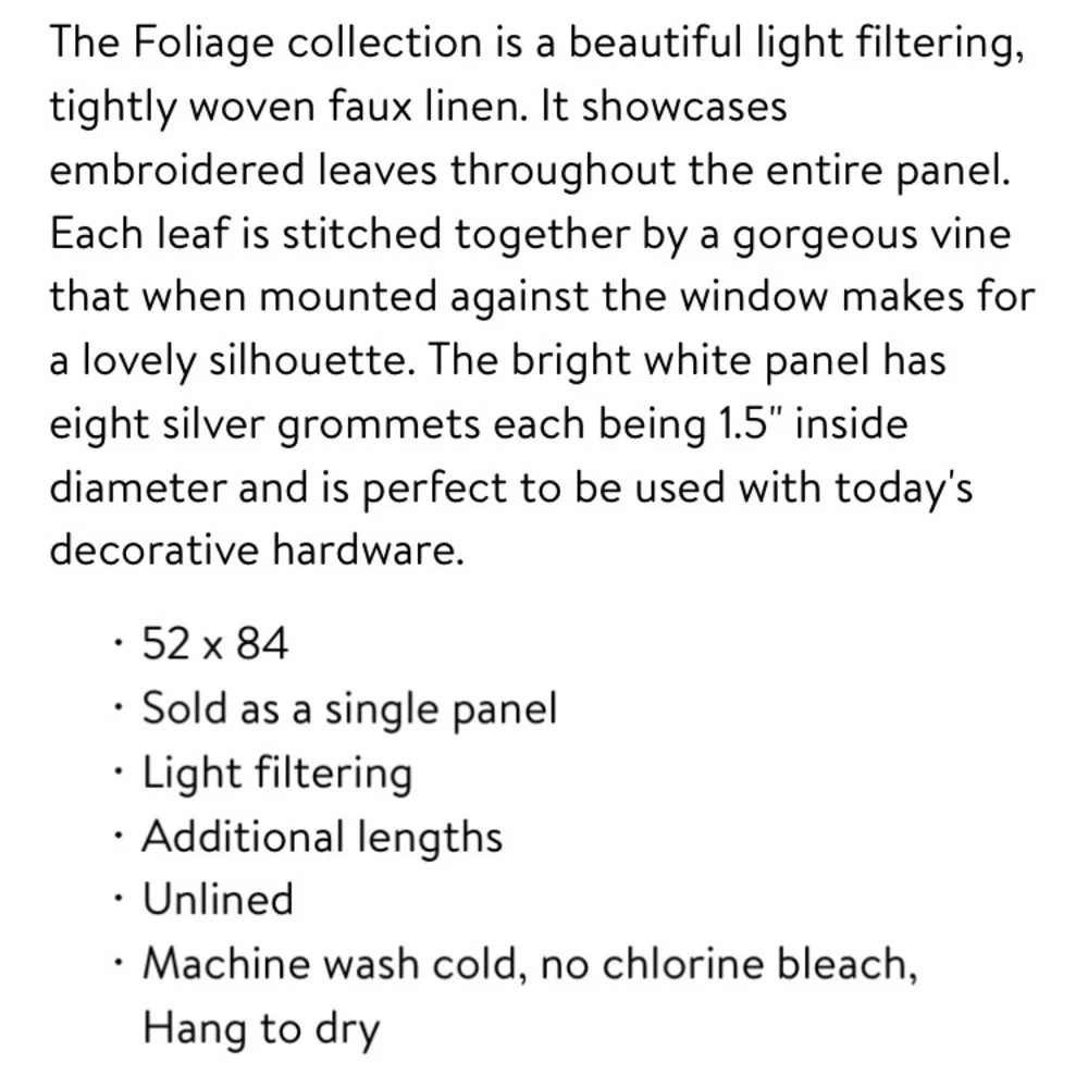 NWT White Curtain Panel Home Decorators Collection Muirfield 50 X 84